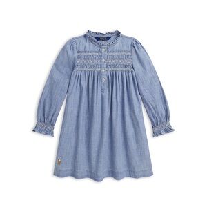 Polo Ralph Lauren Light Blue Smocked Dress